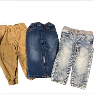 Bundle of 3 Boys Size 2T Denim and Tan  pants